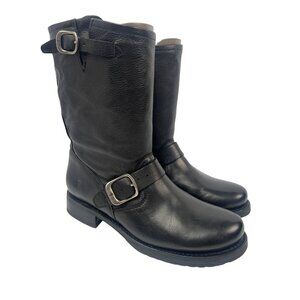 Frye Womens Veronica Short Black Leather Boots Size 9.5M